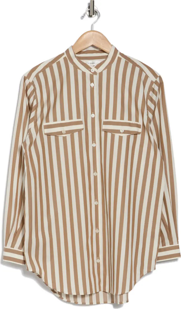 Stripe Pocket Button-Up Tunic Shirt | Nordstrom Rack