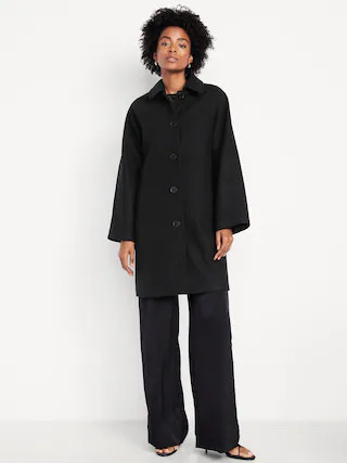 Relaxed Button-Front Mac Coat | Old Navy (CA)