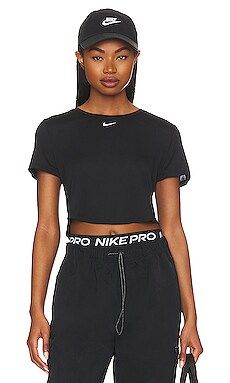 Nike Dri Fit One Short Sleeve Crop Top in Black from Revolve.com | Revolve Clothing (Global)