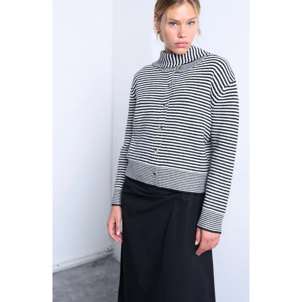 Topshop Stripe Scarf & Cardigan Set in White Multi at Nordstrom Rack, Size Large | Nordstrom Rack