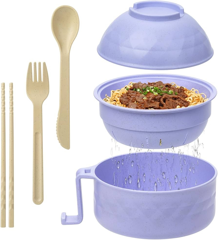 Ramen Bowl Set,Microwave Ramen Cooker Instant Noodles Bowl with Chopsticks Spoon,Rapid Ramen Nood... | Amazon (US)
