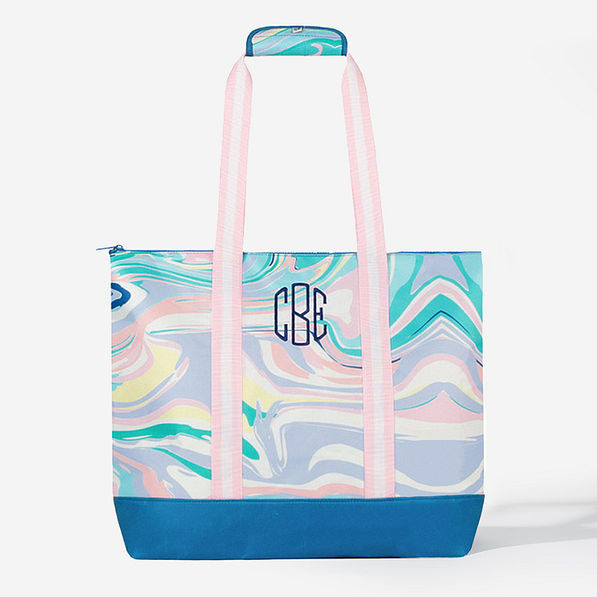 Monogrammed Large Zip Top Tote | Marleylilly