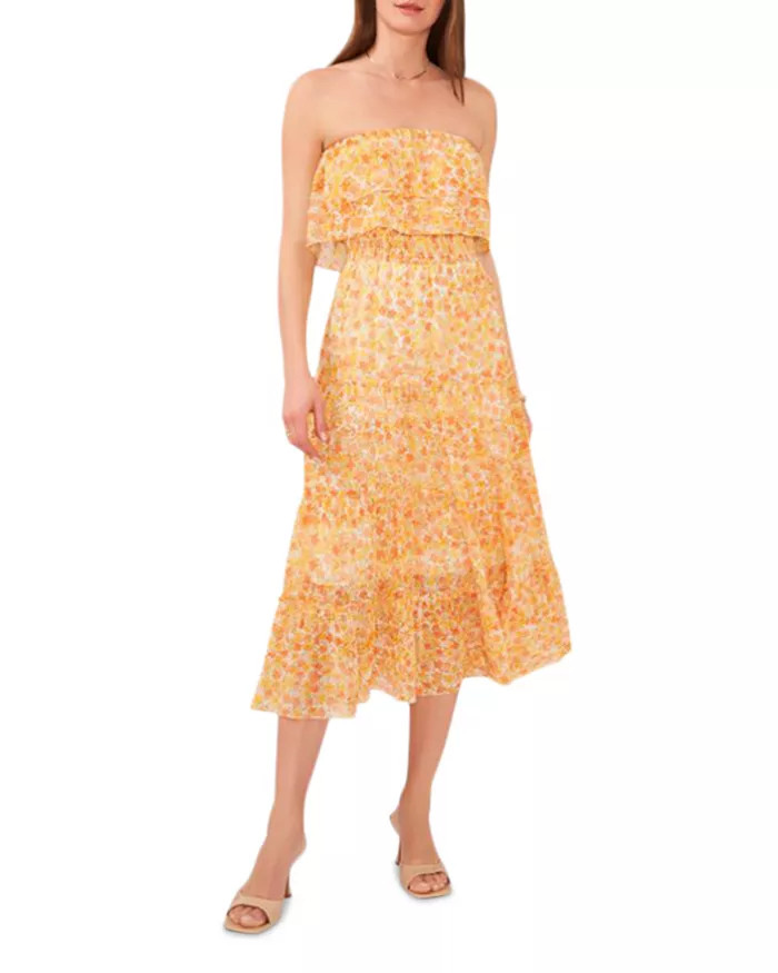 Strapless Tiered Floral Print Dress | Bloomingdale's (US)