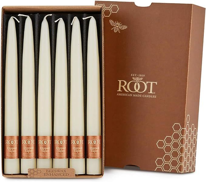 Root Candles 7917 Unscented Smooth Hand-Dipped 9-Inch Taper Candle, 12-Count, Ivory | Amazon (US)