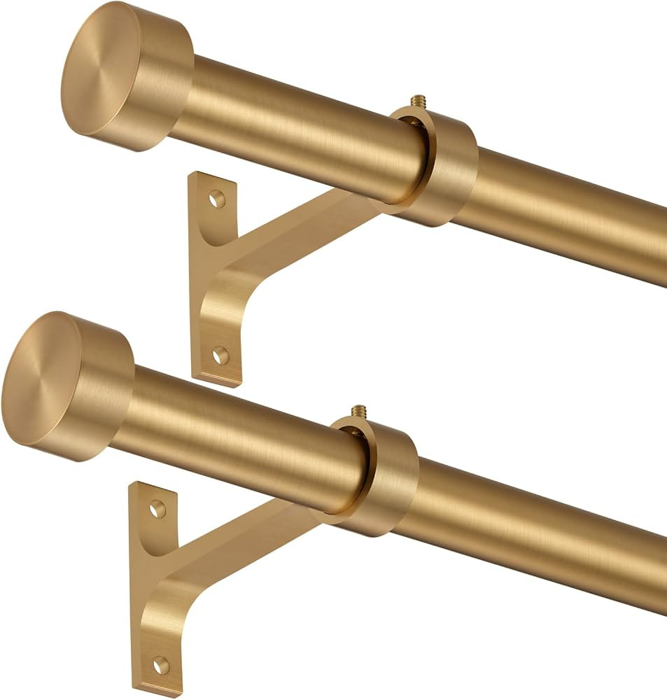 Paquete de 2 barras de cortina para ventanas de 72 a 144 pulgadas, barras de cortina ajustables c... | Amazon (US)