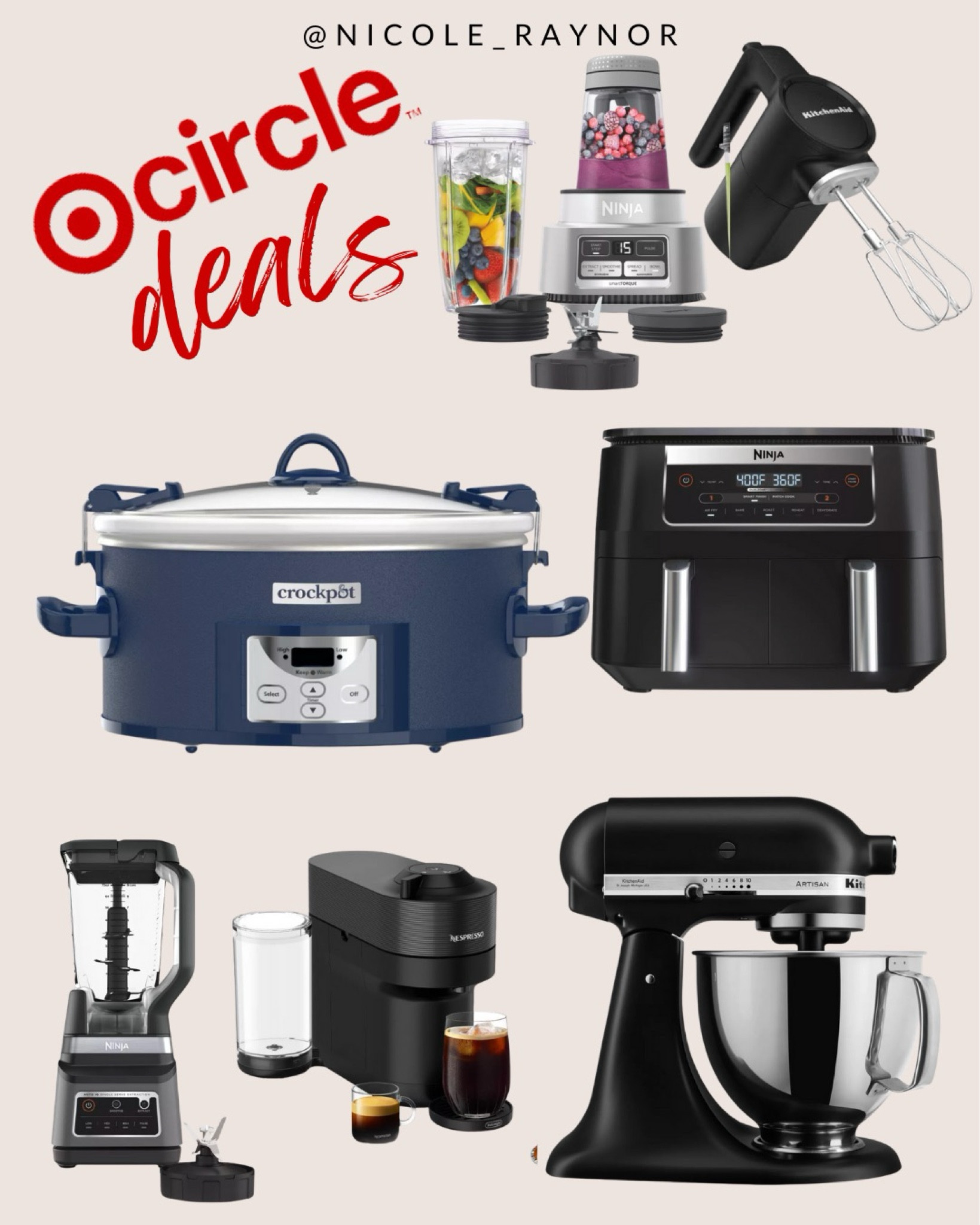 Target circle deals for the kitchen 

Ninja blender, ninja smoothie, kitchen aid artisan mixer, ninja air fryer, crockpot, nespresso pop, kitchen aid hand mixer 

#LTKHome #LTKHoliday #LTKGiftGuide