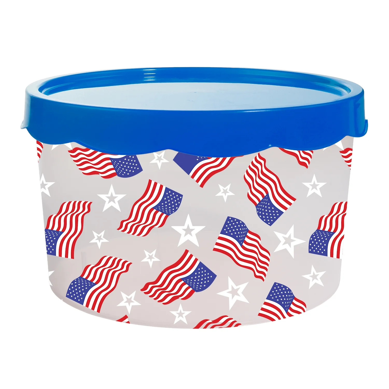 American Flag Plastic Storage Container with Lid, Red/White/Blue, Patriotic by Way To Celebrate | Walmart (US)