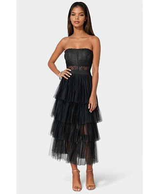 Women's Tulle Corset Midi Dress | Macy's