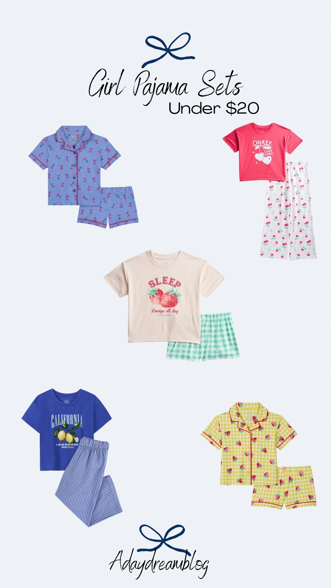 Girl pajama sets under $20

#LTKSeasonal #LTKKids #LTKmomlife
