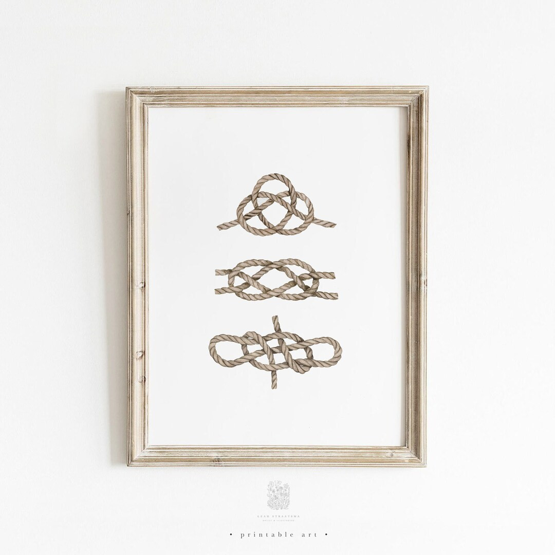 Nautical Knots Wall Decor Nursery Wall Art Printable Wall - Etsy | Etsy (US)