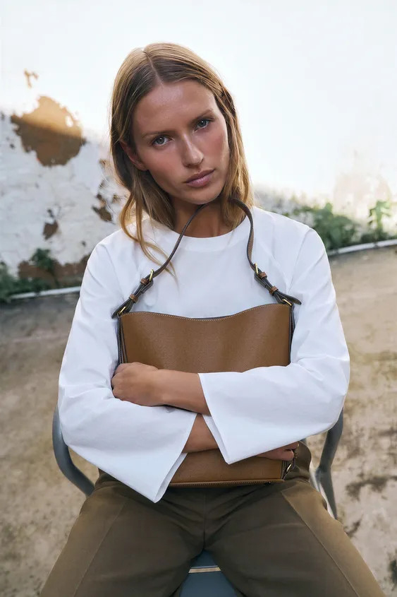 TOPSTITCHED SHOULDER BAG | Zara UK