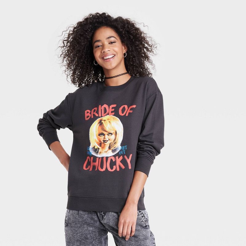 Women's Bride of Chucky Graphic Sweatshirt - Black | Target
