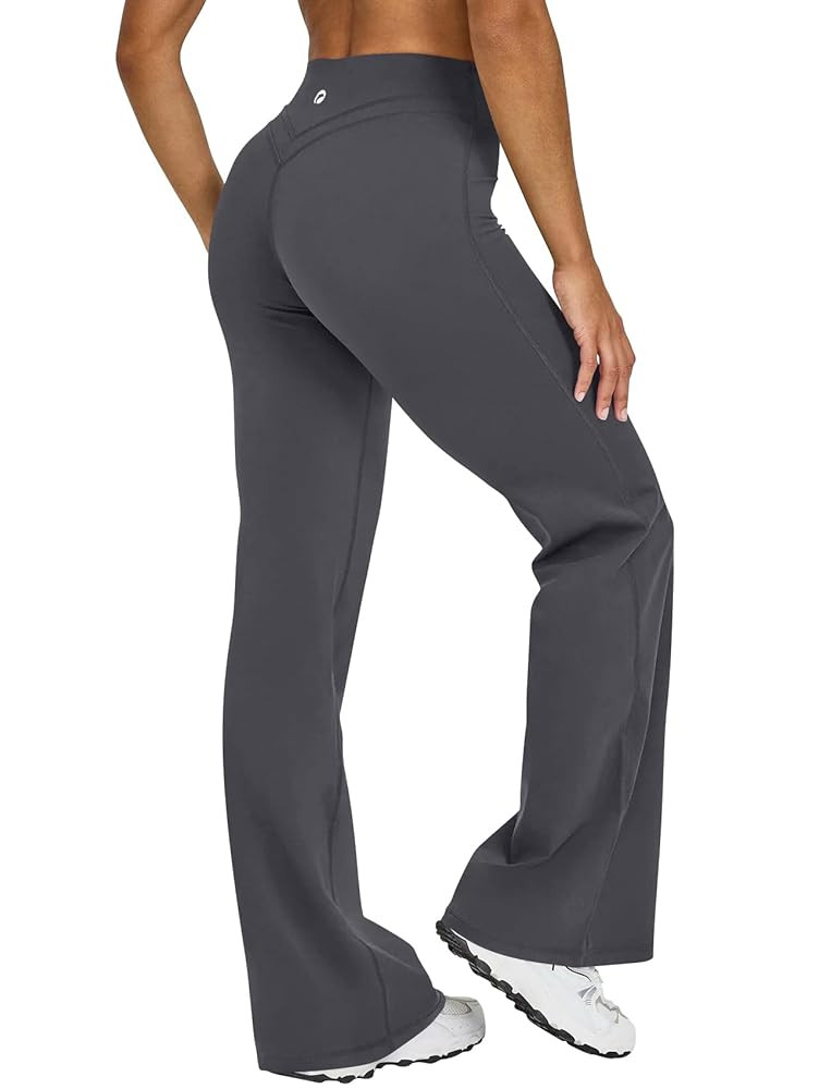OQQ Yoga Pants Women High Waist Crossover Stretch Casual Soft Straight Leg Bottoms with Pockets | Amazon (US)