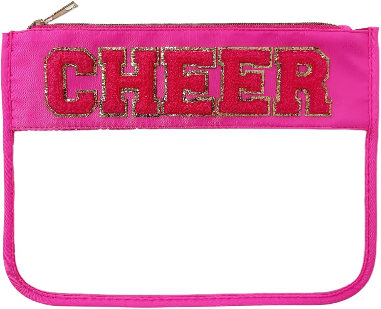 Clear Makeup Letter Bag Cosmetic Cheer Bag Cheerleader Gifts Chenille Letter Patch Cheer Makeup B... | Amazon (US)
