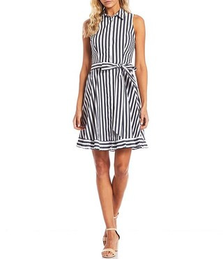 Tracey Gingham Stripe Point Collar Sleeveless Dress | Dillard's