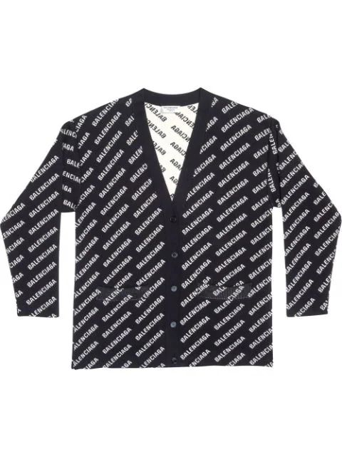 Balenciaga all-over Logo Cardigan - Farfetch | Farfetch Global