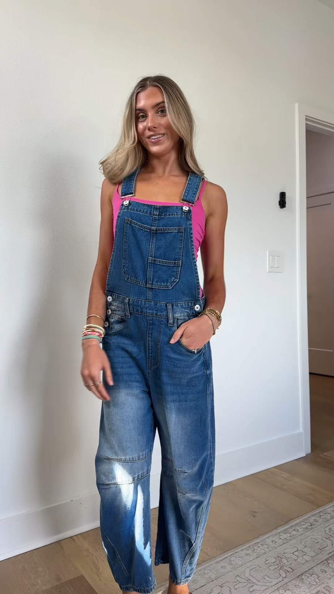 Amazon size xs PLNOTME Womens Denim Bib Overalls Barrel Leg Adjustable Strap Jean Pants Jumpsuits with Pockets. My tank top is Pumiey.

#LTKootd #LTKSaleAlert #LTKdayinmylife