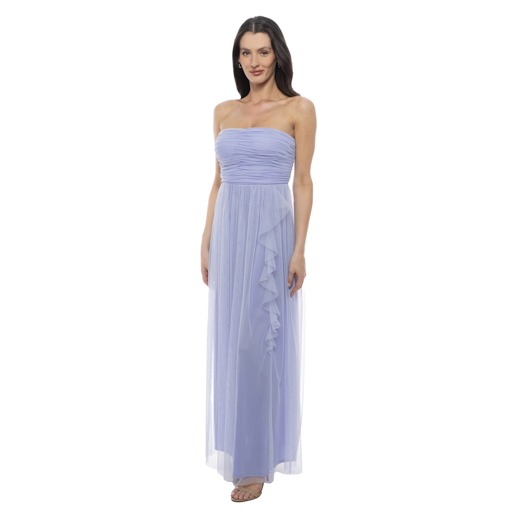 Juniors' Jump Apparel Strapless Tulle Ruffle Gown | Kohl's