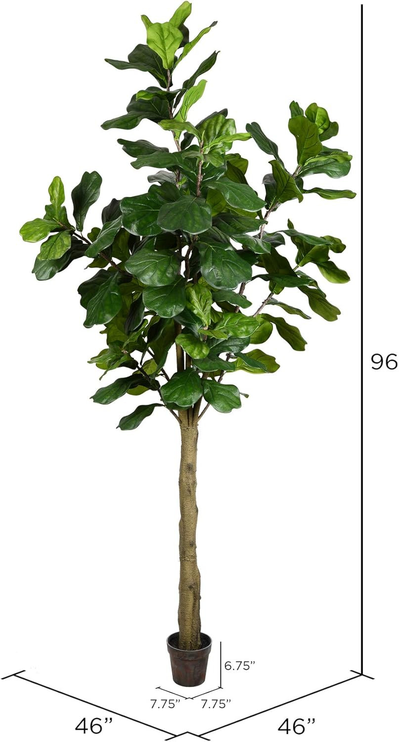 Vickerman Potted Fiddle Leaf Fig Everyday Tree, 8', Green | Amazon (US)
