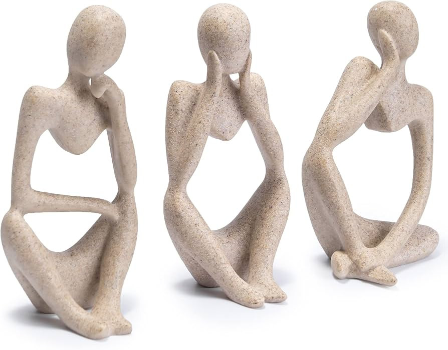 Mubeey Abstract Sculpture Statue Thinker Sandstone Resin for Hotel Home Desktop Bookshelf Office ... | Amazon (US)