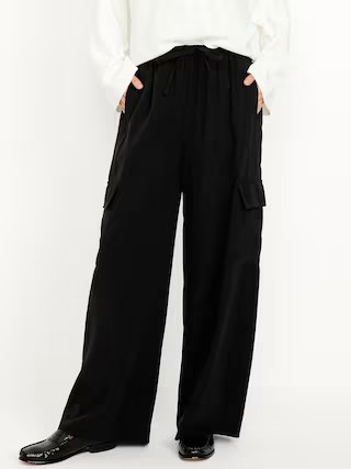 Extra High-Waisted Drapey Cargo Super Wide-Leg Pants | Old Navy (US)