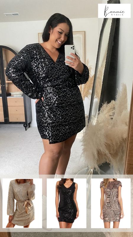 Affordable holiday dresses from Walmart! This sequin wrap dress fits so nicely and would be perfect for any upcoming holiday events. 🖤 Midsize Holiday Dress | Christmas Party Dress | Curvy Dresses | Walmart Fashion | Holiday Party Dress | Little Black Dress | Mini Dress

#LTKSeasonal #LTKHoliday #LTKcurves