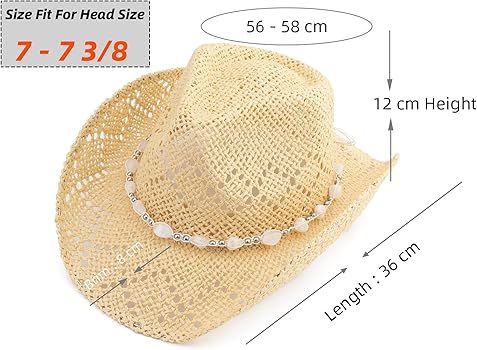 Men Women Cowgirl Straw Western Cowboy Hat | Amazon (US)