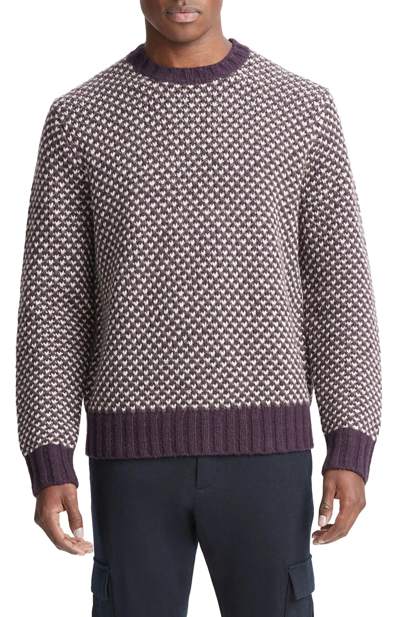 Vince Tricolor Bird's Eye Wool Blend Sweater | Nordstrom | Nordstrom