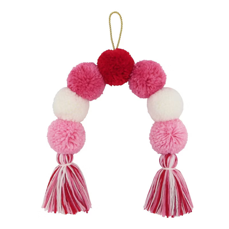 Valentine's Day Pom Pom Wall Art Hanging Décor Red/White/Pink - Spritz™ | Target