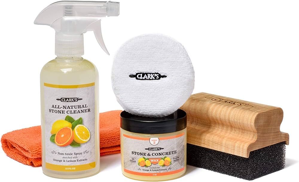 CLARK'S Natural Stone Daily Cleaner and Wax Care Kit - Includes Soapstone, Slate, & Concrete Wax,... | Amazon (US)