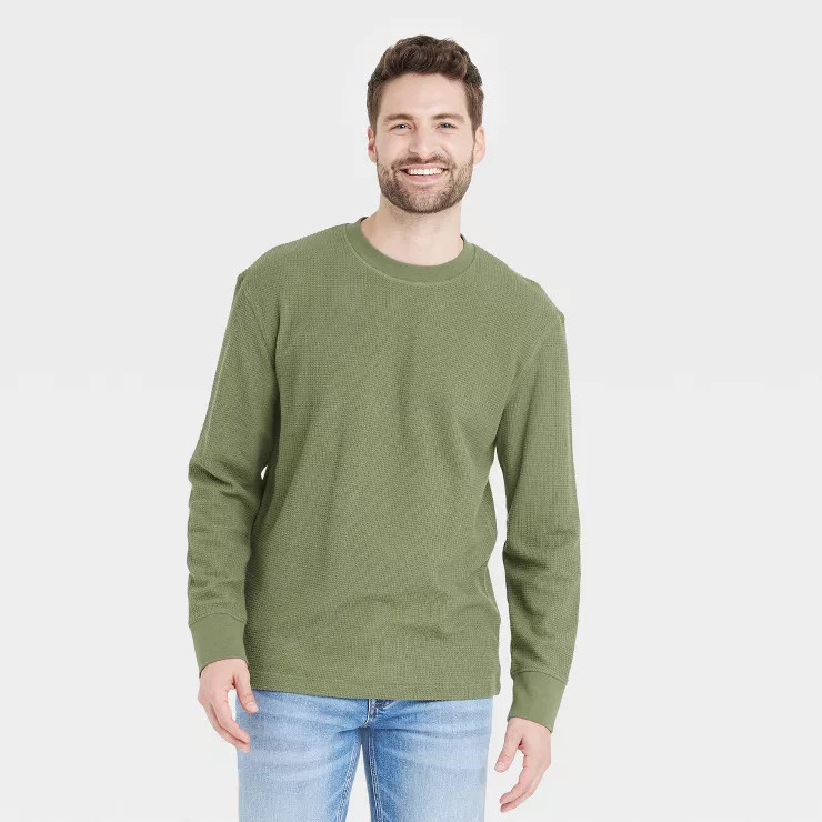 Men's Textured Long Sleeve T-Shirt - Goodfellow & Co™ | Target