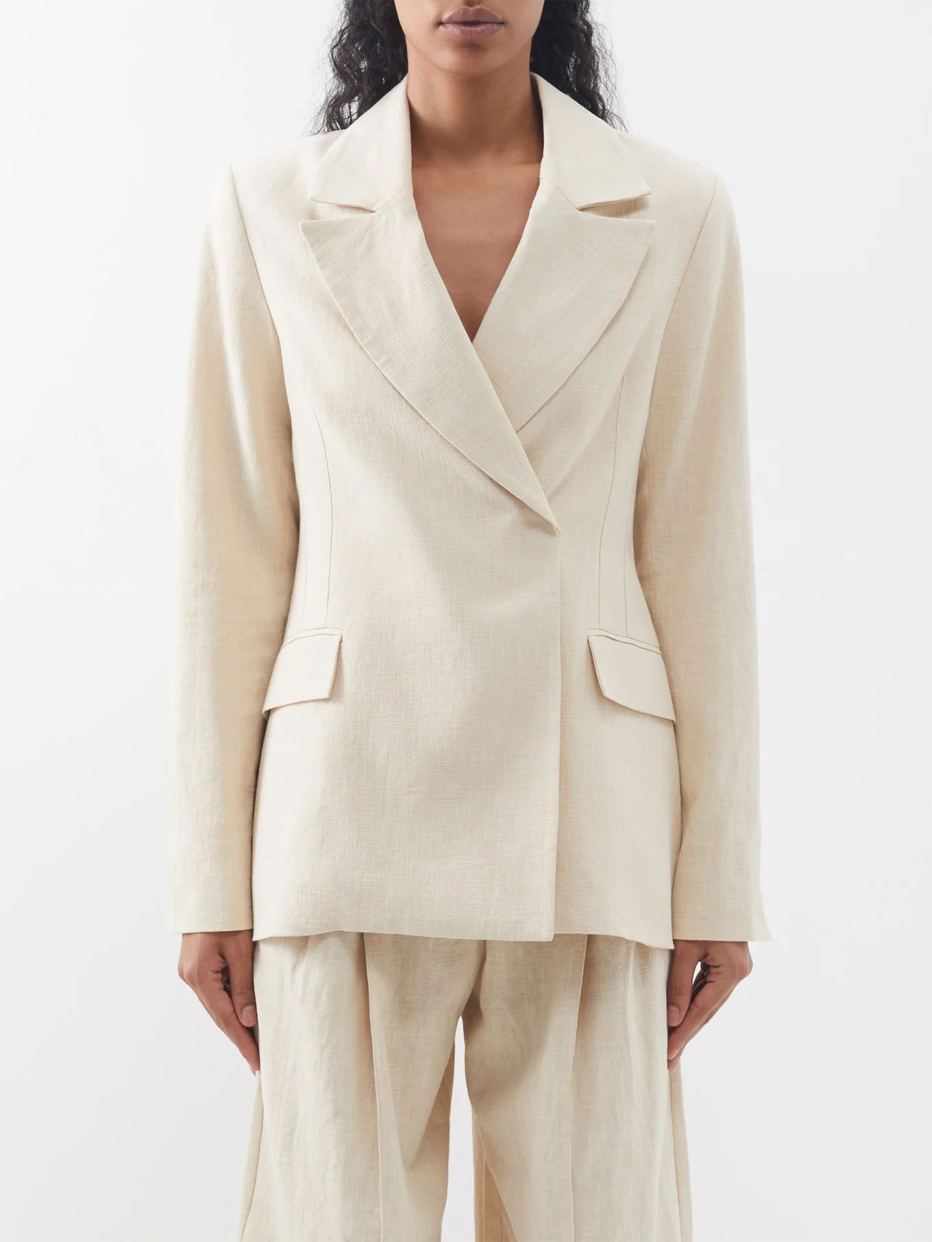 Mateo double-breasted linen suit blazer | CLEA | Matches (US)