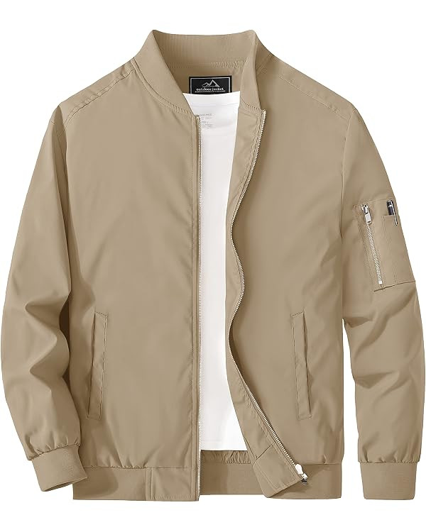 MAGCOMSEN Men's Jacket Lightweight Bomber Jacket Casual Windbreaker Jackets Windproof Zip Up Coat... | Amazon (US)