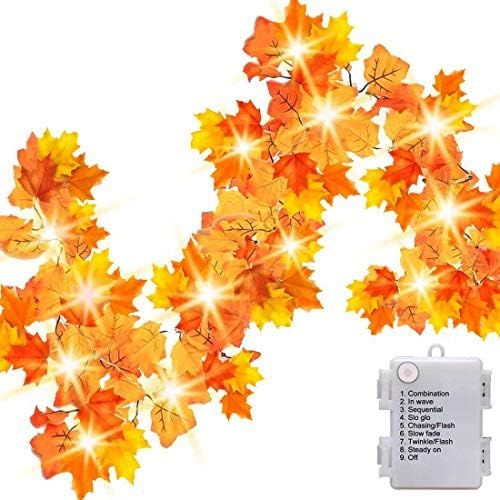 14.7ft 40 LED Thanksgiving Decorations for Home Autumn Garland Fall Decor, Thanksgiving Decor Fal... | Amazon (US)