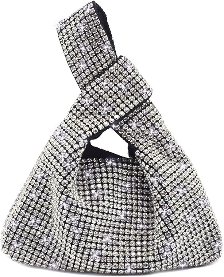 Miuco Mini Rhinestone Hobo Dumpling Bag Crystal Evening Bucket Handbag Bling Sparkling Clutch Cro... | Amazon (US)