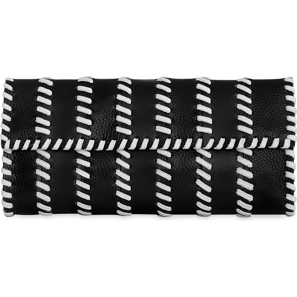 Rebecca Minkoff Whipstitch Patchwork Leather Clutch in Black/White at Nordstrom | Nordstrom
