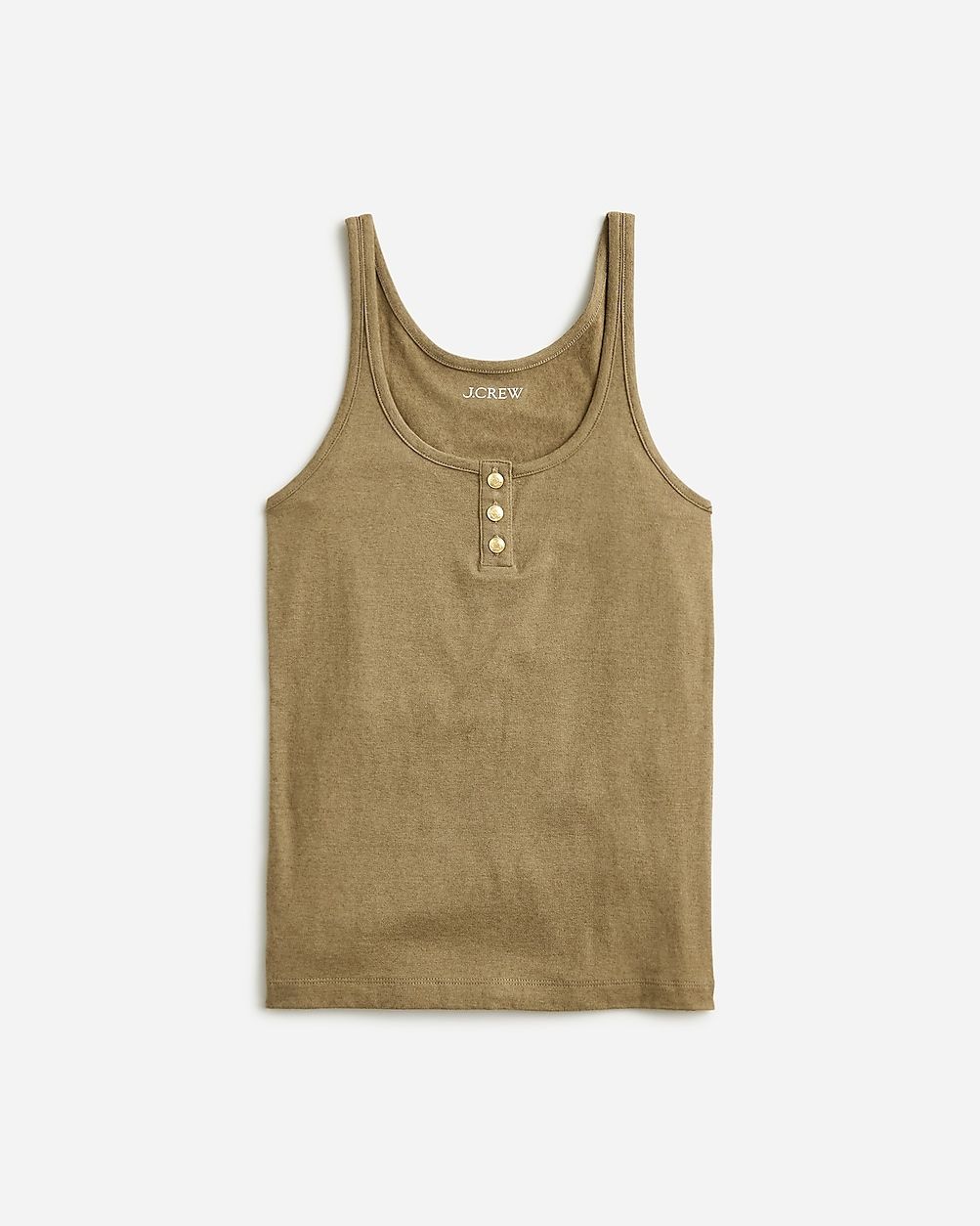 Henley tank top in stretch linen blend | J.Crew US