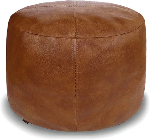 Vegan Leather Pouf | Wayfair North America