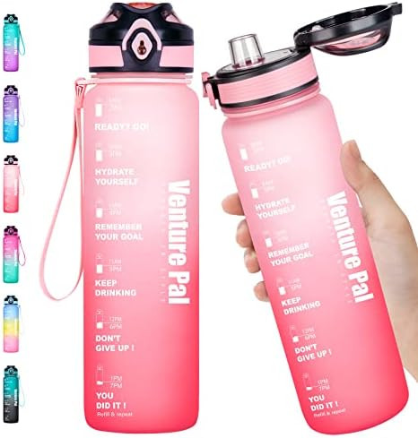 Venture Pal 32oz Motivational Leakproof Fast Flow Trendy Water Bottle with Time Marker & Removable S | Amazon (US)