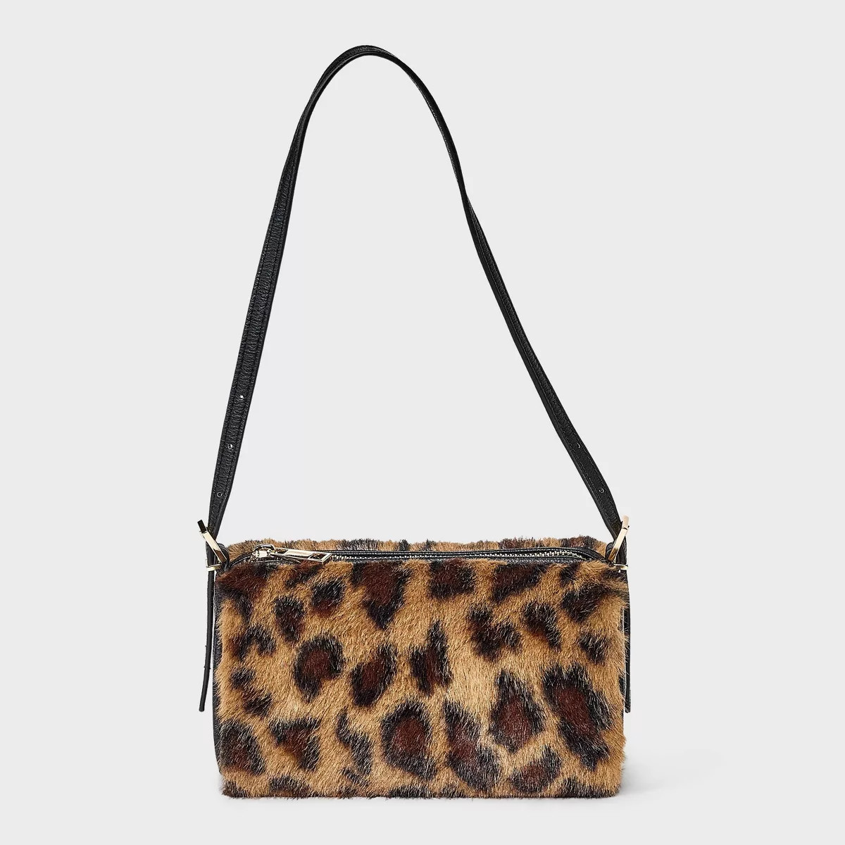 Mini Woven Leopard Print Shoulder Bag - A New Day™ Black/Brown | Target