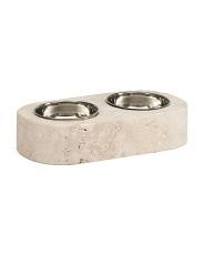 3pc Travertine Pet Bowl Set | TJ Maxx