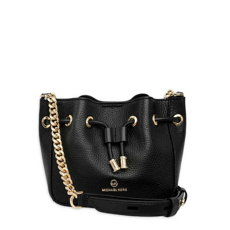 Michael Kors Women's Extra-Small Pebbled Leather Crossbody Bag - Black | Walmart (US)