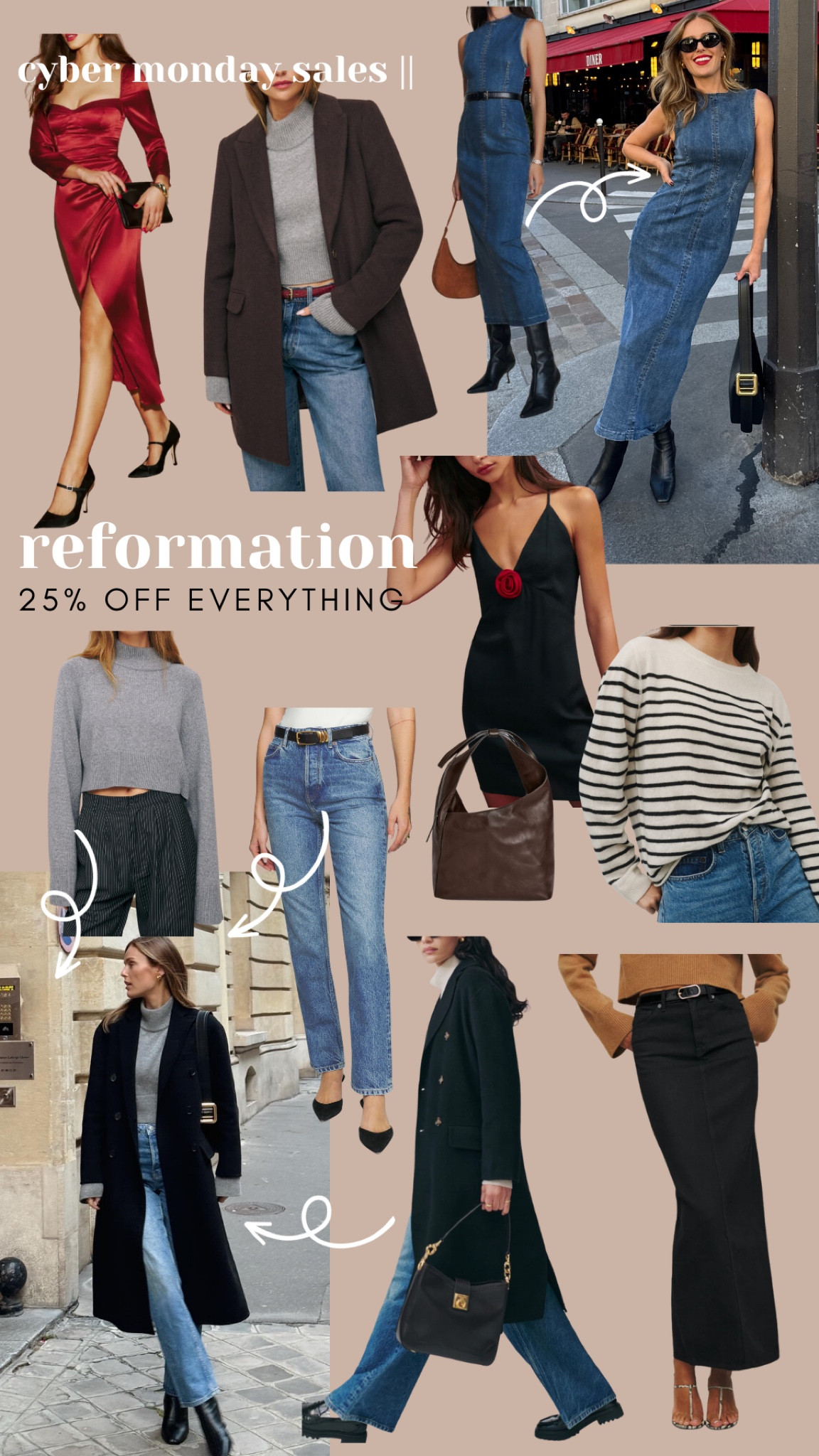 Reformation cyber Monday sale ends tonight! 25% off site wide 

#LTKCyberWeek