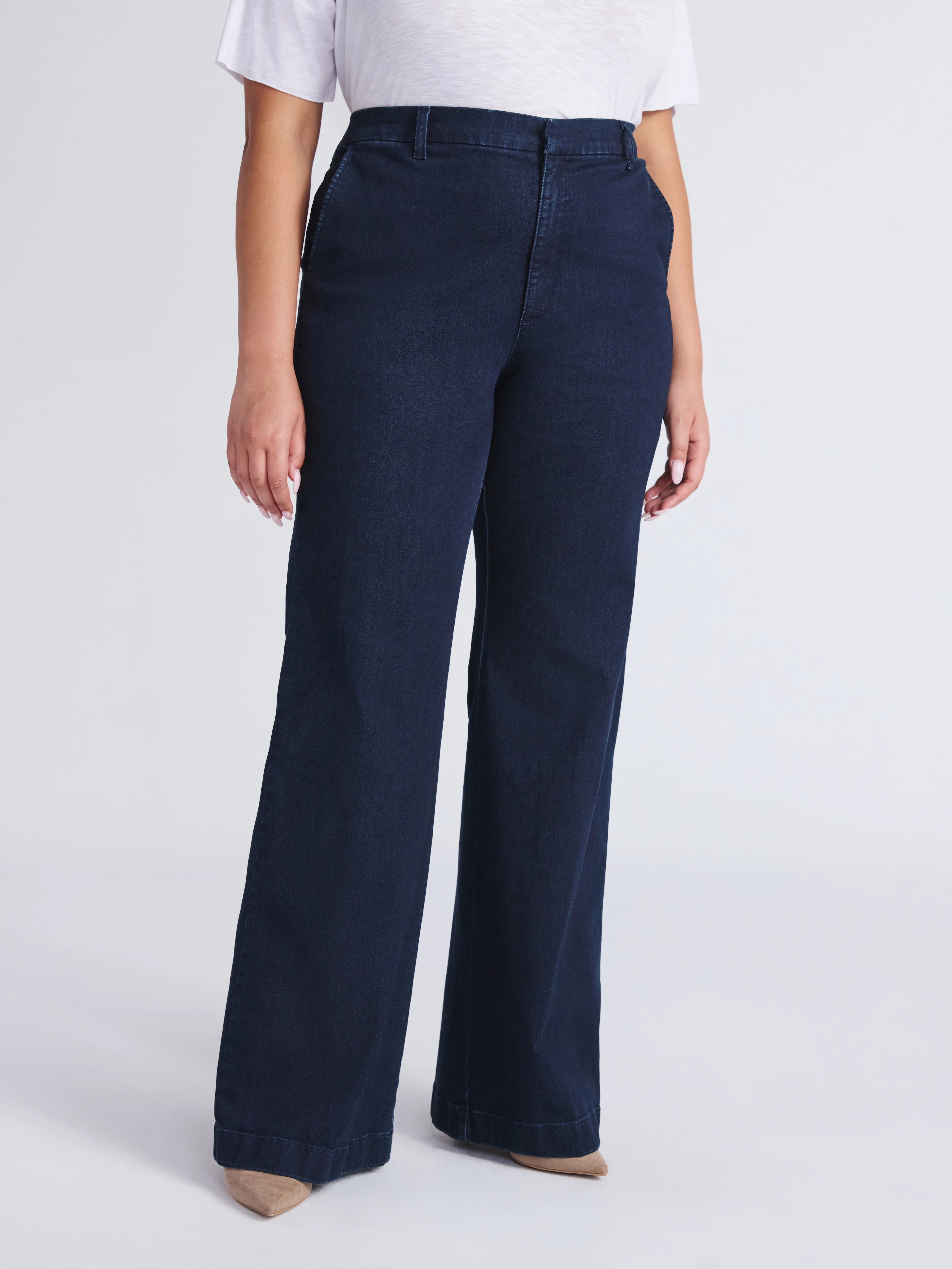 Sofia by Sofia Vergara Women's and Women's Plus Trouser Flare High Rise Jeans, 30.5", 32.5" and 3... | Walmart (US)