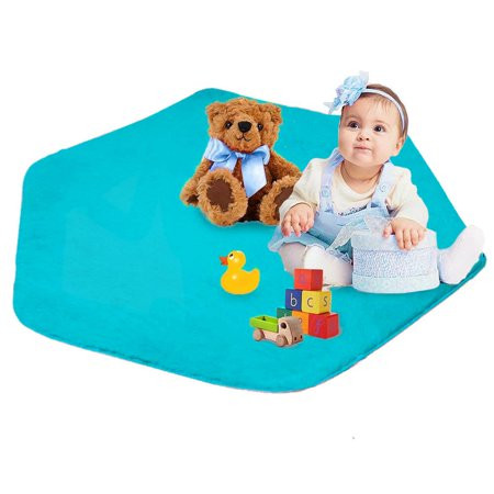 enlitoys Kids Play Mat Plush Carpet Rug Hexagon Coral Play Mat for Princess Tent (Blue) | Walmart (US)