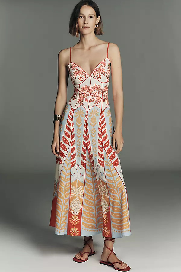 Anthropologie x Farm Rio Sleeveless V-Neck A-Line Maxi Dress | Anthropologie (US)