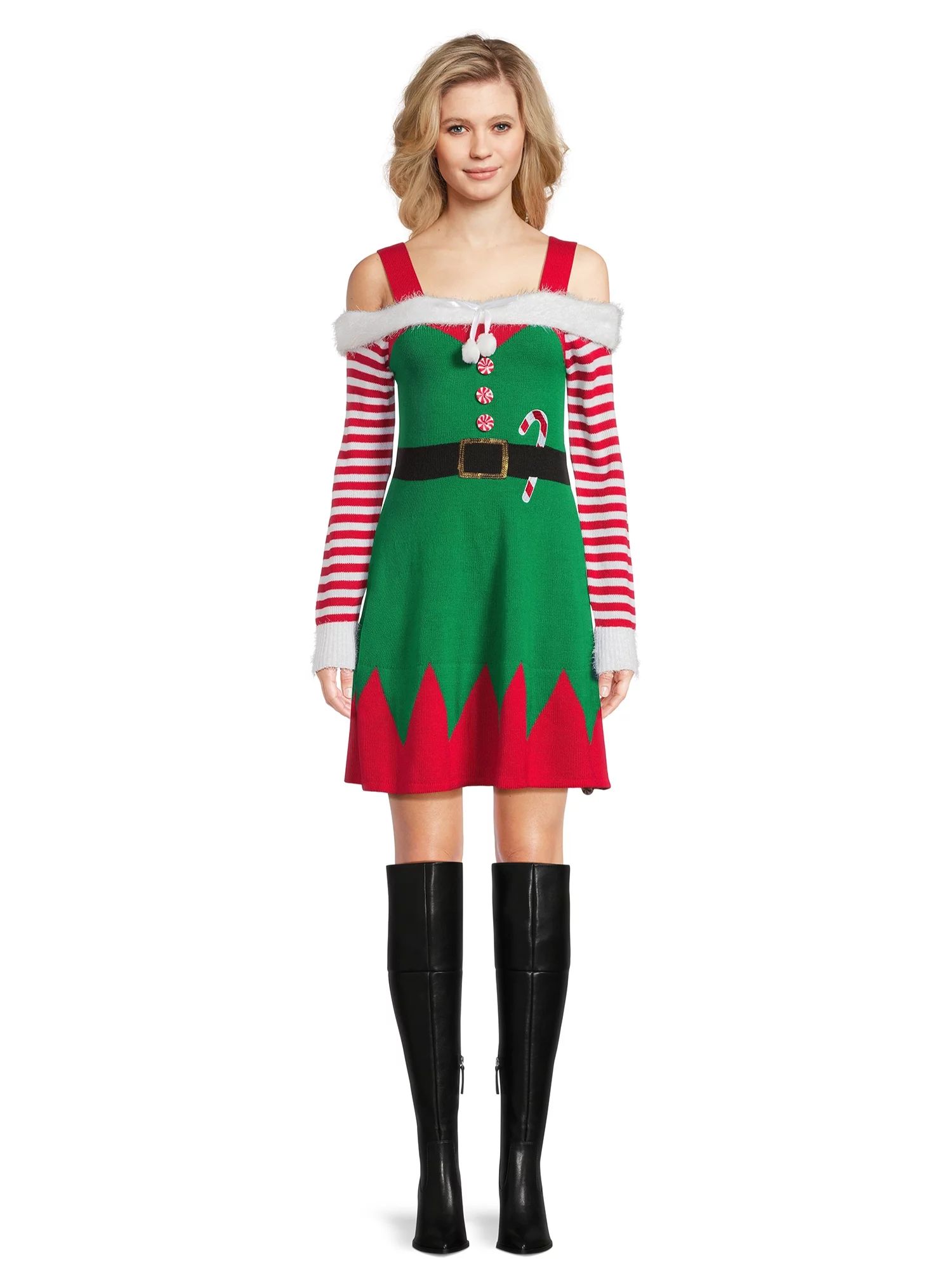 Derek Heart Women's Juniors Christmas Elf Dress | Walmart (US)