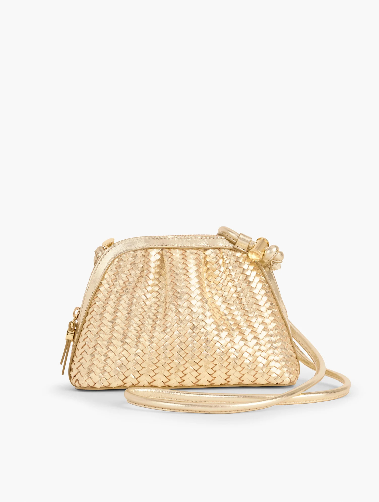 Gathered Metallic Nappa Crossbody Bag - Gold - 001 Talbots | Talbots