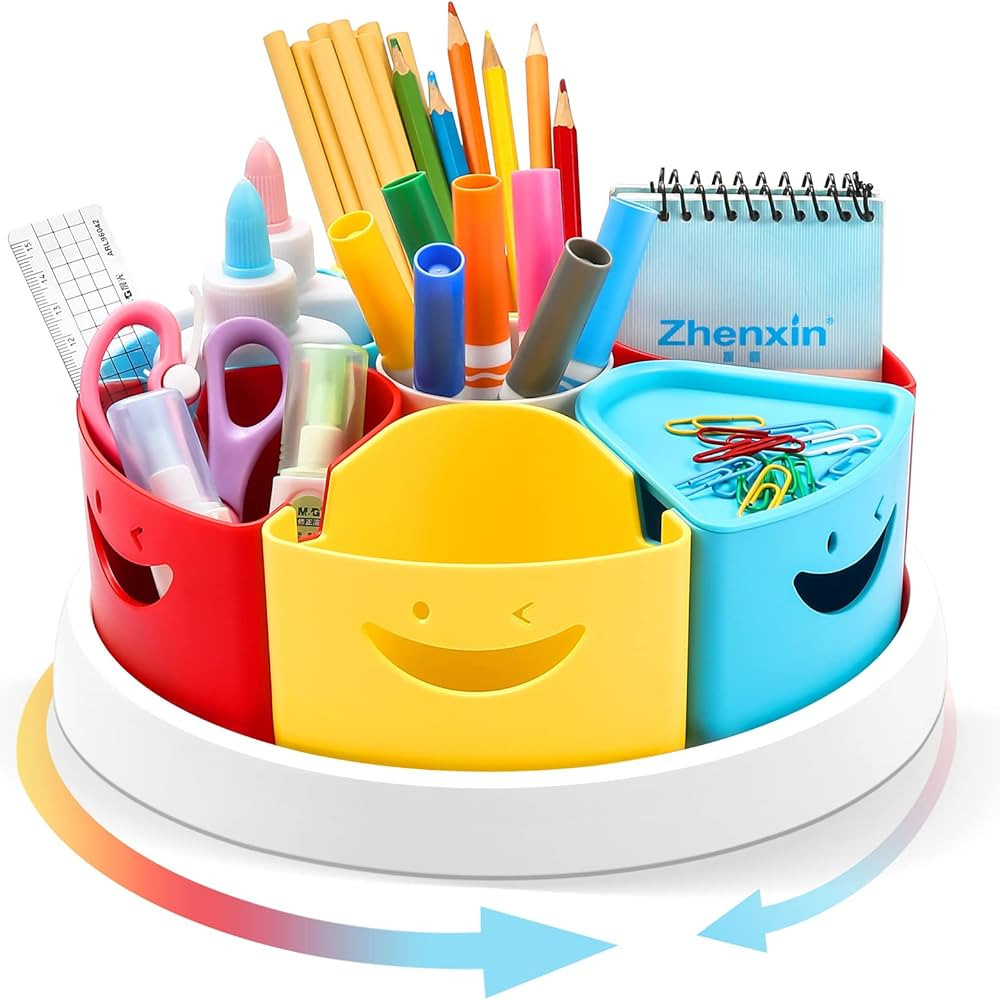 MeCids Rotating Desk Organizer Pencil Holder Art Supply Organizer Storage Caddy for Kids, Lazy Su... | Amazon (CA)