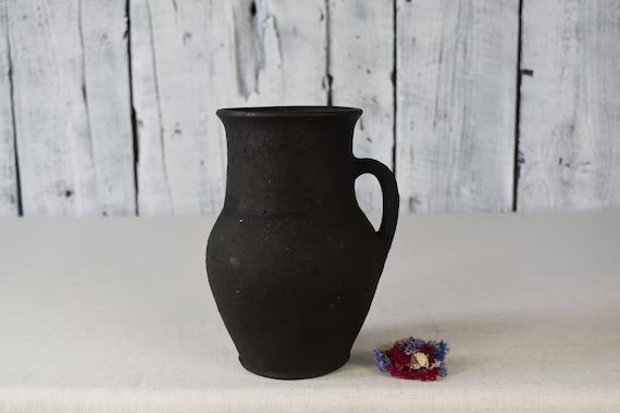 Vintag clay jug / Rustic milk jug / Traditional ceramic pitcher / Antique ceramic vessel for milk... | Etsy (US)